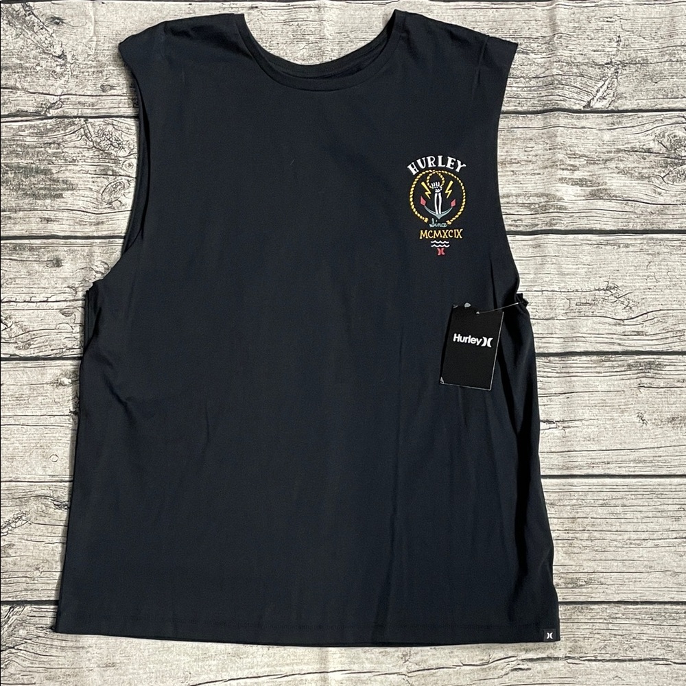 Hurley Navy Sleeveless Tee with Graphic